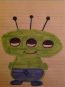 Maddy's drawing alien (Medium)